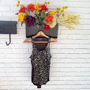 Express Cheetah Razorback Tank Top Size Small